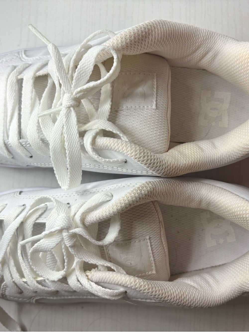All-White Lace-Up Sneakers